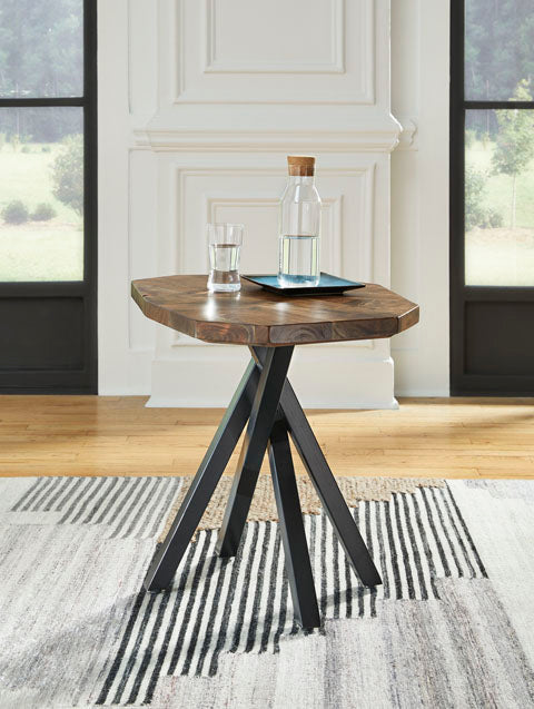 Haileeton Brown and Black End Table