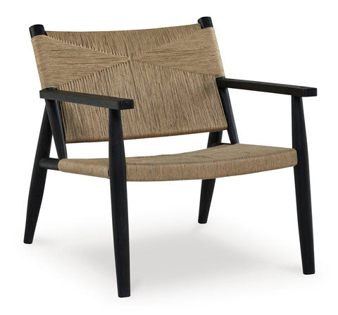 Halfmore Black & Natural Accent Chair