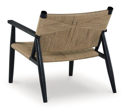 Halfmore Black & Natural Accent Chair