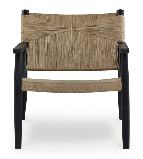 Halfmore Black & Natural Accent Chair