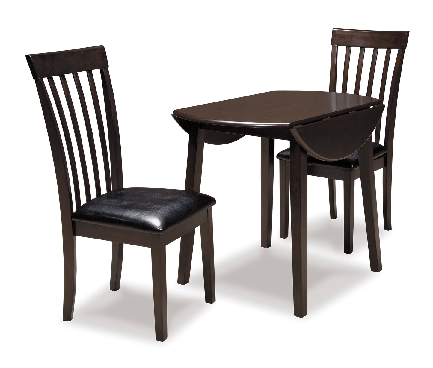 Hammis Dark Brown 3-pc Drop Leaf Dining Table Set