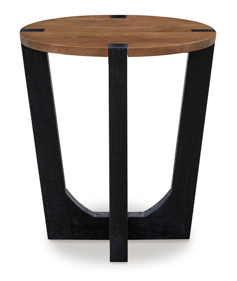 Hanneforth Brown and Black End Table