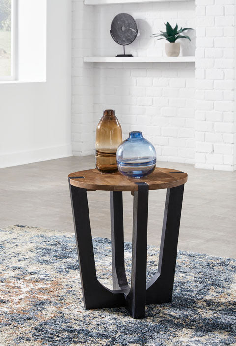 Hanneforth Brown and Black End Table