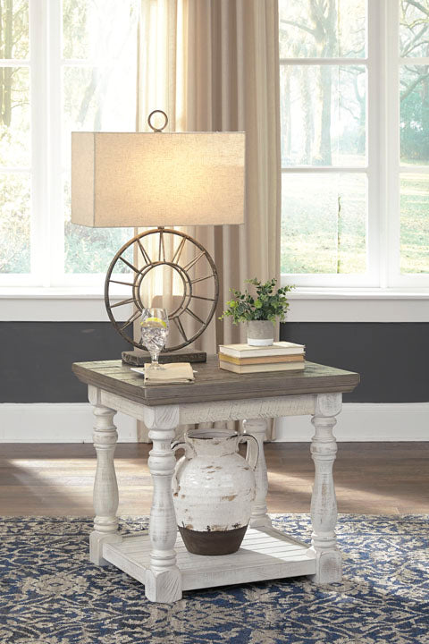 Havalance Gray and White End Table