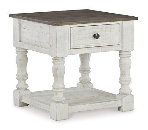 Havalance White and Gray End Table