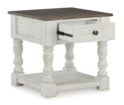 Havalance White and Gray End Table