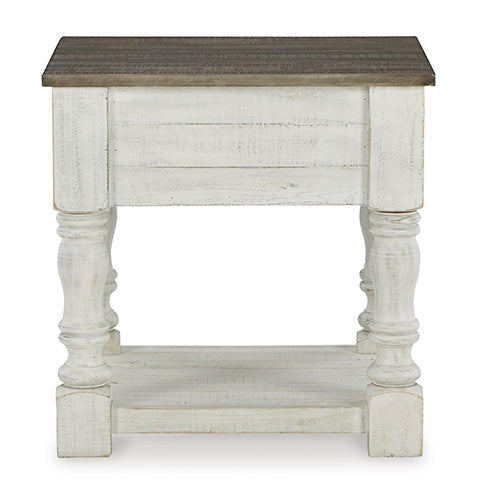 Havalance White and Gray End Table