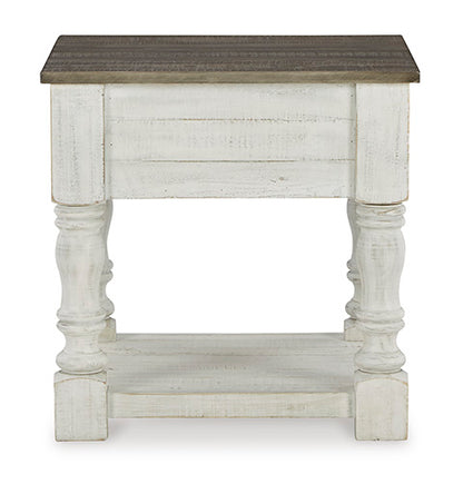 Havalance White and Gray End Table