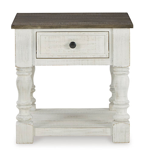 Havalance White and Gray End Table