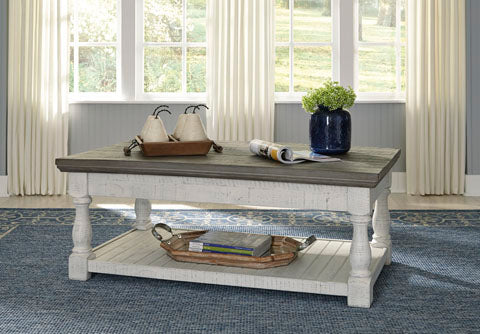 Havalance White Gray Lift-Top Coffee Table