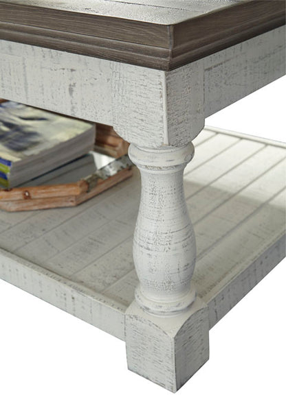 Havalance White Gray Lift-Top Coffee Table