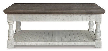 Havalance White Gray Lift-Top Coffee Table