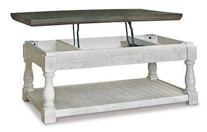 Havalance White Gray Lift-Top Coffee Table