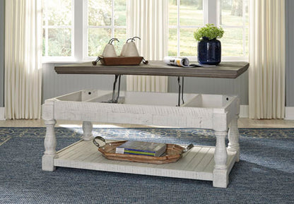 Havalance White Gray Lift-Top Coffee Table