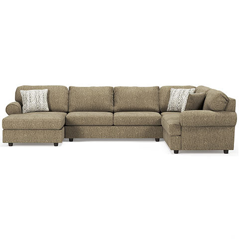 Hoylake Chocolate 3-Piece Sectional with Chaise