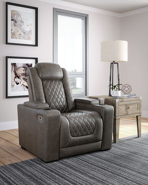 HyllMont Gray Power Recliner