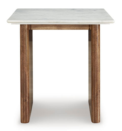 Isanti Light Brown and White End Table