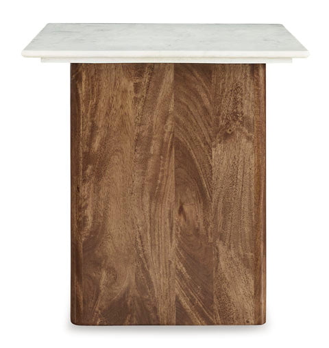 Isanti Light Brown and White End Table