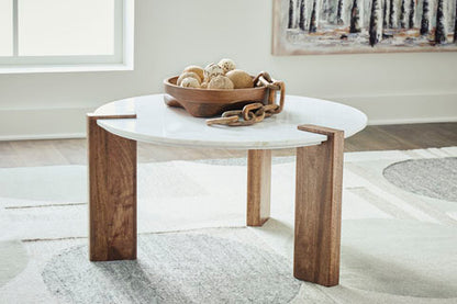 Isanti White Round Coffee Table