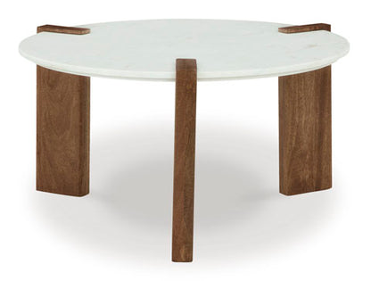 Isanti White Round Coffee Table