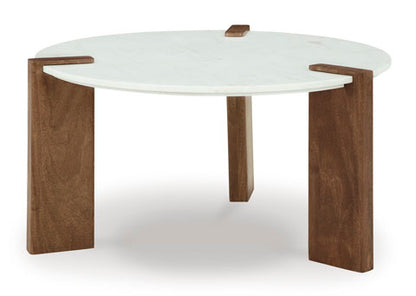 Isanti White Round Coffee Table