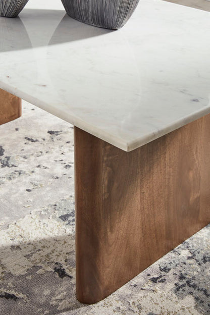 Isanti White and Light Brown Coffee Table