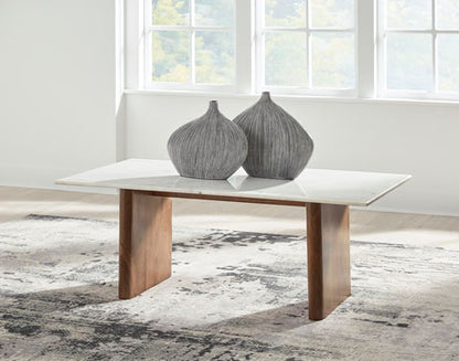 Isanti White and Light Brown Coffee Table
