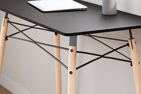 Jaspeni Black Home Office Desk