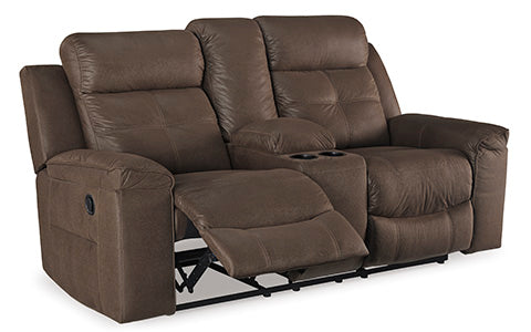 Jesolo Coffee Reclining Loveseat with Console