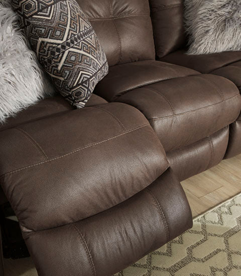 Jesolo Coffee Reclining Loveseat with Console