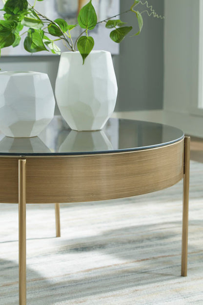 Jettaya Brushed Brass Coffee and End Tables