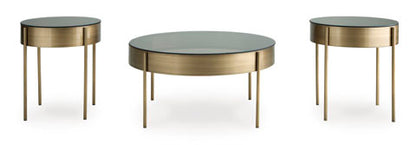 Jettaya Brushed Brass Coffee and End Tables
