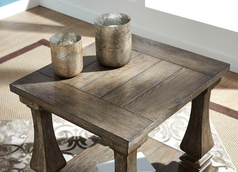 Johnelle Weathered Gray End Table