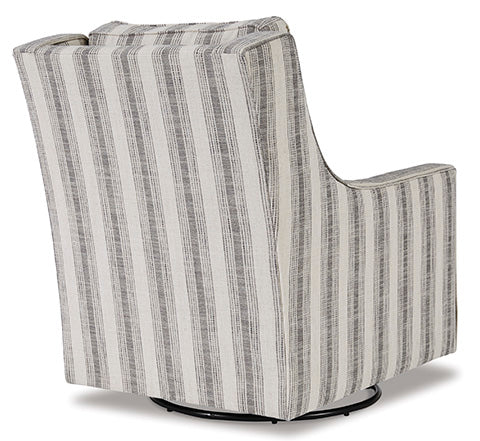 Kambria Ivory & Black Swivel Glider Accent Chair