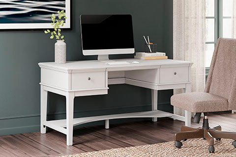 Kanwyn White Home Office Storage Leg Desk