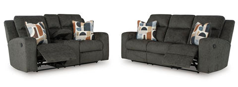 Kanlow Dusk Reclining Sofa and Loveseat Set