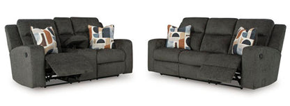 Kanlow Dusk Reclining Sofa and Loveseat Set