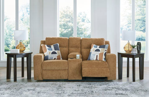 Kanlow Honey DBL Rec Loveseat w/Console