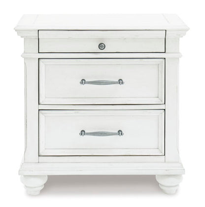 Kanwyn Whitewash Three Drawer Night Stand