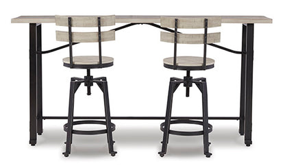 Karisslyn Whitewashed Counter Height Dining Table and 2 Barstools Set