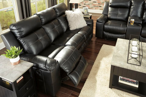 Kempten Black Reclining Sofa