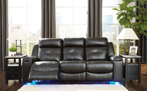 Kempten Black Reclining Sofa