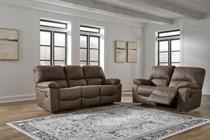 Kilmartin Chocolate Reclining Sofa and Loveseat