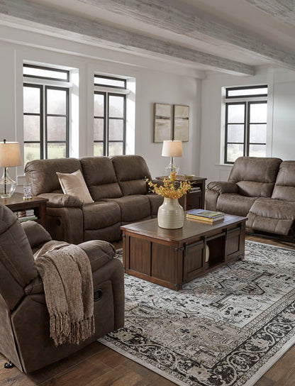 Kilmartin Chocolate Reclining Sofa and Loveseat