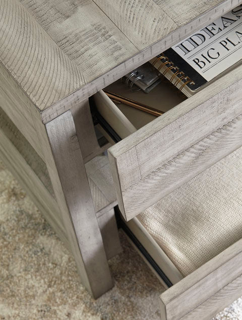 Krystanza Weathered Gray End Table