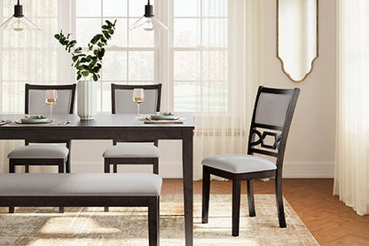 Langwest Brown Dining Table and 4 Chairs and Bench Set