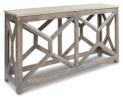 Lanzburg Antique Gray Sofa/Console Table