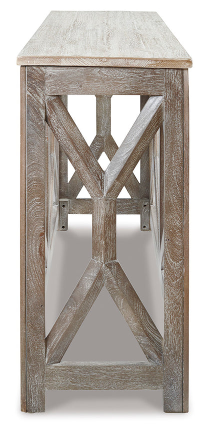 Lanzburg Antique Gray Sofa/Console Table