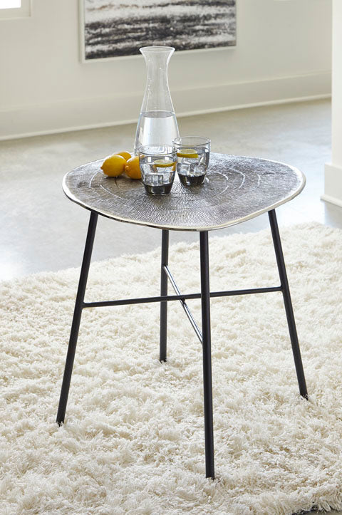 Laverford Chrome and Black End Table