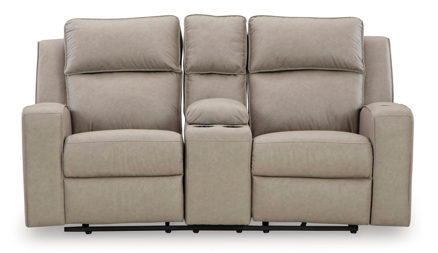 Lavenhorne Pebble Reclining Loveseat with Console